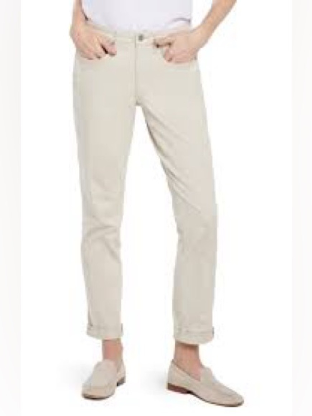 NYDJ Beige Tan Margot Girlfriend Jeans Women’s 14
